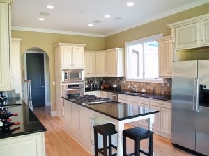 White Modern Kitchen granite counter